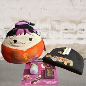 Black Beanie with Embroidered Design